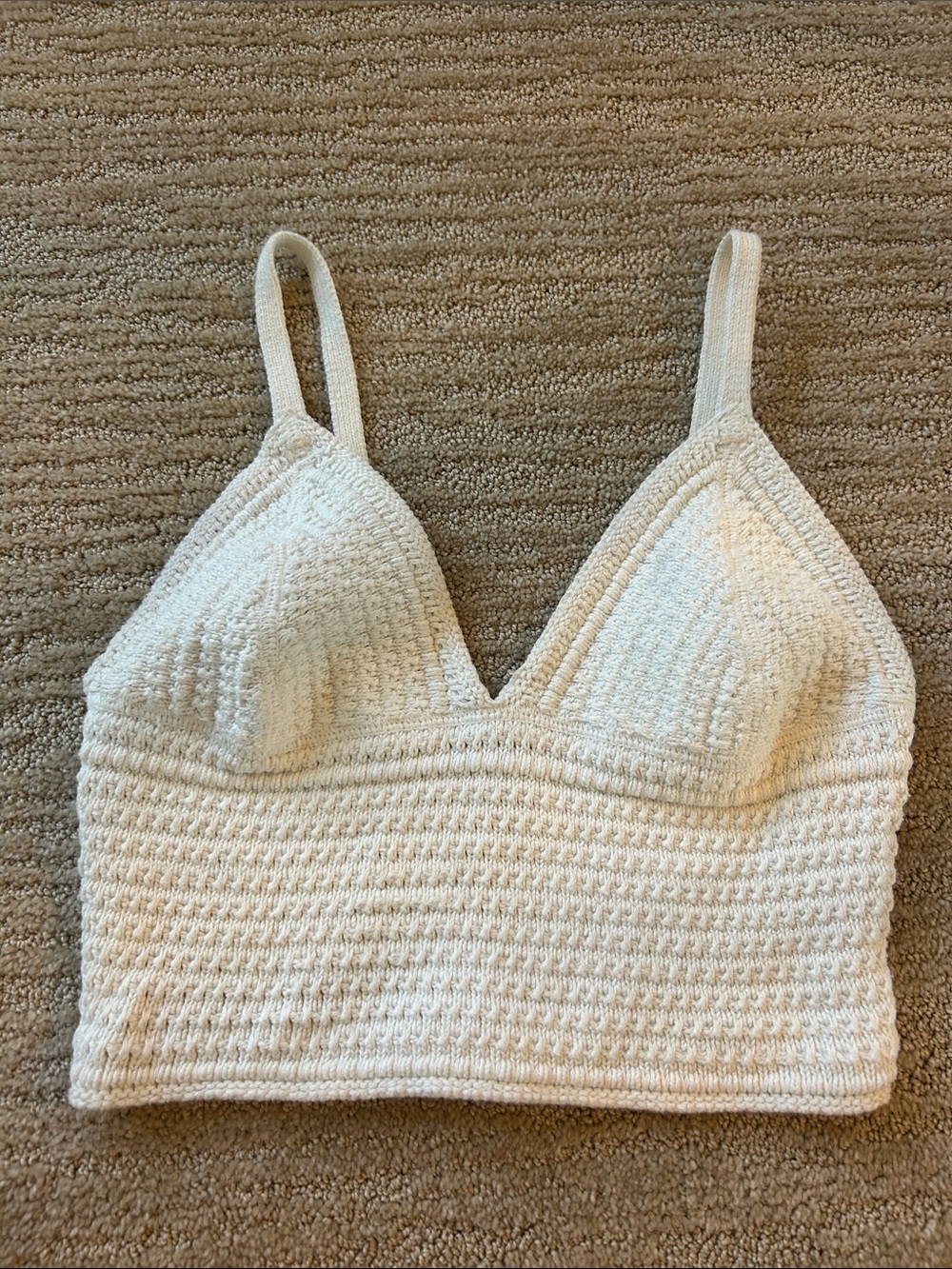 Pacsun LA hearts crochet/Knit Cream Bralette Crop Top
